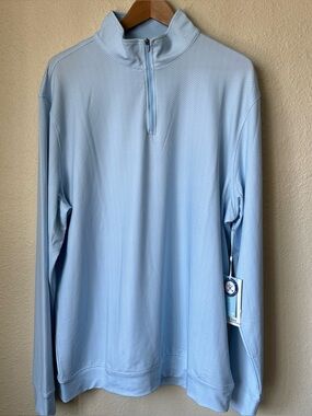 Kenneth Cole Golf Light Blue Quarter-Zip Performance Pullover
